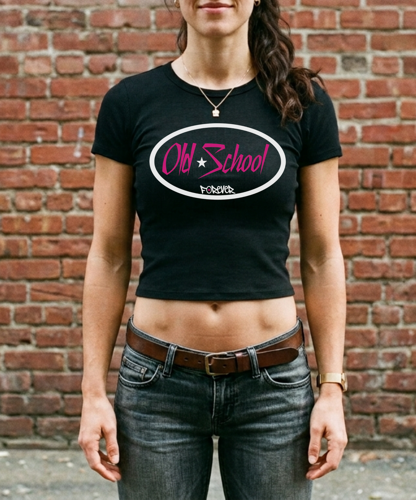 WHITE AND CLASSIC MAGENTA BABY TEE