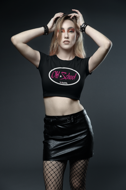 Classic Logo Baby Tee – White / Hot Pink Logo